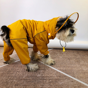 狗爸自制狗狗雨衣拉链四脚全包雨披冲锋衣防水小中型犬泰迪雪纳瑞