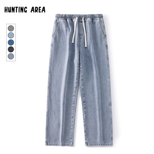 Hunting Area2022SS 水洗做旧系绳宽松直筒牛仔裤