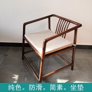 简素麻布坐垫椅子垫防滑中式圈椅茶椅太师椅纯色座垫办公室包邮