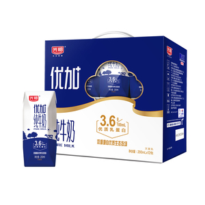 光明优+纯牛奶200ml*12包/箱