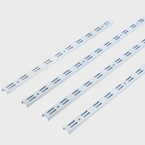 美达斯双槽墙轨支架可调节隔板托架墙面挂条AA柱储物间货架竖条