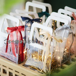 结婚伴手礼袋子INS风透明PVC手提袋婚礼糖盒伴娘伴手礼物盒礼品袋