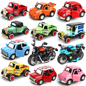 儿童小汽车玩具男孩合金小汽车玩具跑车越野车仿真公交车巴士模型