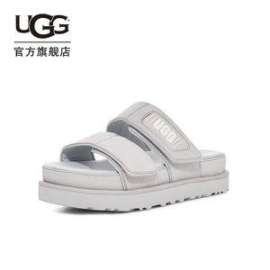 UGG2022夏季新款女士舒适纯色厚底魔术贴搭扣封口拖鞋 1125039