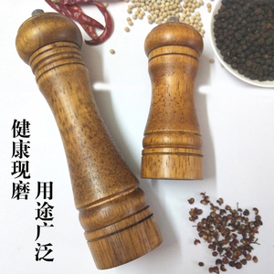 胡椒粉研磨器 手动木胡椒磨陶瓷芯  厨房7寸研磨瓶 黑胡椒研磨器