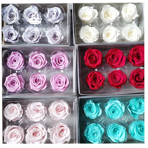 优质永生花玫瑰5-6cm整盒4-5CM 保鲜花diy材料包车挂花材玻璃罩