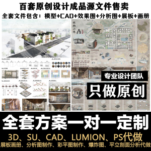 ps彩平环艺建筑室内建筑规划3d效果图su建模出鸟瞰图设计方案代做