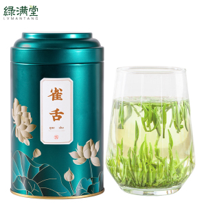 绿满堂 雀舌 茶叶绿茶2022新茶明前头采嫩芽特级嫩芽125克罐装