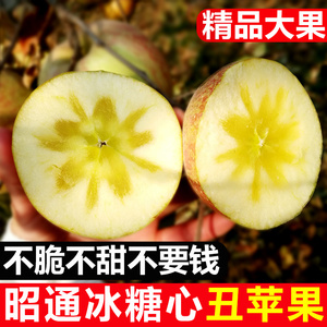 云南昭通丑苹果冰糖心水果新鲜脆甜大果10斤红富士当季整箱包邮