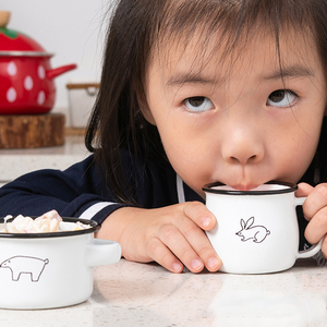 肥龙珐琅搪瓷杯宝宝儿童幼儿杯咖啡杯马克杯小容量茶杯水杯非陶瓷