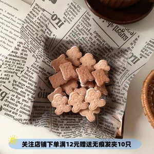 夹心饼干发夹少女仿真姜饼人小熊薯条饼干边夹刘海夹鸭嘴夹侧边夹