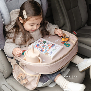 韩国ins婴儿汽车安全座椅托盘儿童卡通多功能餐盘收纳桌哄娃神器