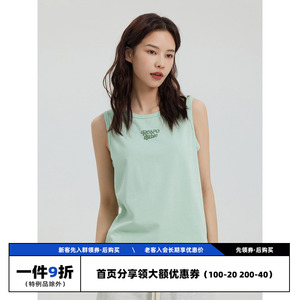 【潮WOO专属】RPB BRAND简约女款无袖T恤基础多色印花背心打底衫