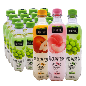 可口可乐美汁源葡萄蜜桃味气泡水480ml*12瓶装 组合碳酸饮料 整箱