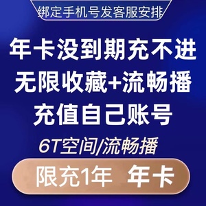 【充自己号】年卡/6T空间 提供绑定的手机号即可 一年