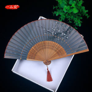 日本日式小绢扇子折叠扇丝绸舞蹈扇中国风古典古风折扇女流苏旗袍