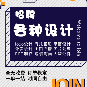 PsAi修图抠图logo平面海报设计师招聘接单电商淘宝兼职美工做图