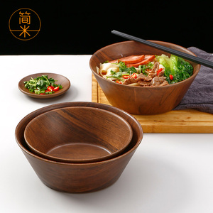 简米日式面碗商用仿木纹米饭碗密胺拌面凉面碗螺蛳粉创意仿瓷餐具
