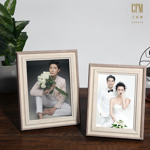 婚纱7寸相框摆台定制来图定做成结婚洗照片带打印高级感创意情侣