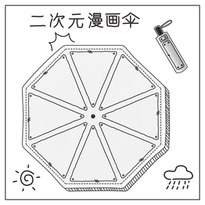 二次元漫画动漫伞女晴雨两用防晒防紫外线太阳伞高颜值全自动雨伞