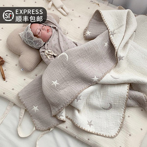 自家宝宝用~韩国100%纯棉婴儿盖毯 纯手工制作 双面用