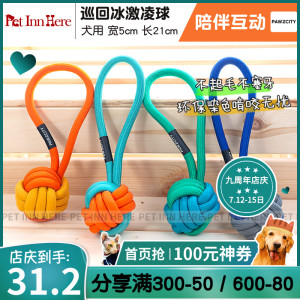 petinn PAWZCITY握爪都市狗狗磨牙绳结玩具霓虹球互动拉绳咬咬球