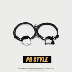 PDSTYLE 卡通可爱头像情侣手链相吸磁铁一对情侣款个性ins手环潮