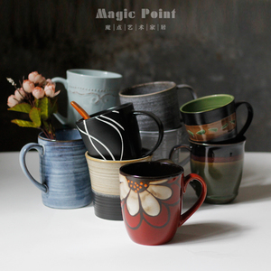 创意日式陶瓷马克杯家用水杯陶瓷杯小清新花卉水杯茶杯咖啡杯子