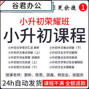 升初班窦复习视频小学大语文总荣耀语文小昕小升初