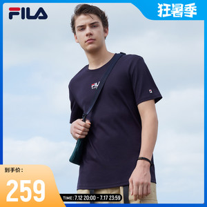 FILA斐乐男子短袖T恤2022夏季新款时尚休闲LOGO上衣男套头运动T恤