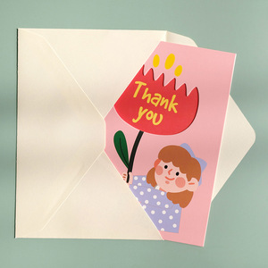 教师节贺卡带信封感恩贺卡感谢卡可爱镂空花朵手写祝福卡片送老师