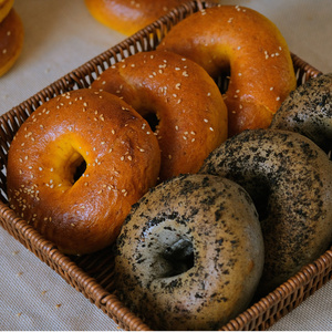 贝果面包全麦南瓜bagel无糖精低脂肪黑芝麻健康早餐代餐三明治