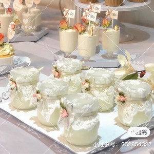 布丁瓶蕾丝封口布 婚礼甜品台装扮装饰 宝宝满月周岁百日烘焙酸奶
