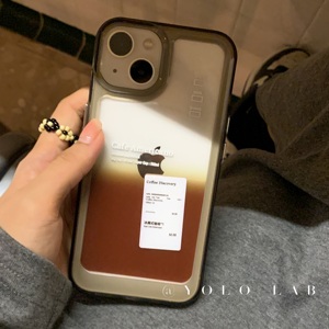 YOLO LAB美式咖啡渐变超高清适用iphone13/12苹果11手机壳X简约棕