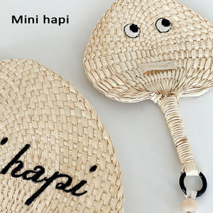 Mini hapi创意手工编织刺绣大扇子夏季驱蚊芭蕉扇随身宝宝蒲扇