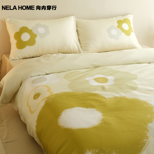 NELA HOME 60支进口奥地利兰精天丝太阳花床上四件套床单床笠春夏