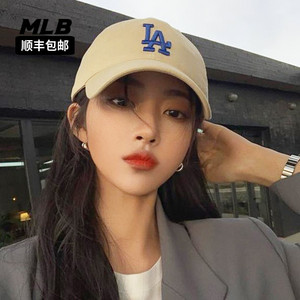 韩国mlb帽子正品NY新款棒球帽春夏大标男女软顶LA弯檐鸭舌帽CP66