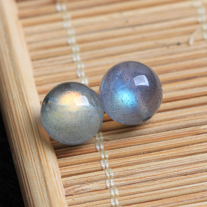 5A天然灰月光石散珠子单颗蓝彩光冰种拉长石DIY水晶手工编织材料