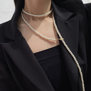 轻奢长款高档珍珠毛衣链气质时尚叠戴多层项链颈链女2022年新款潮
