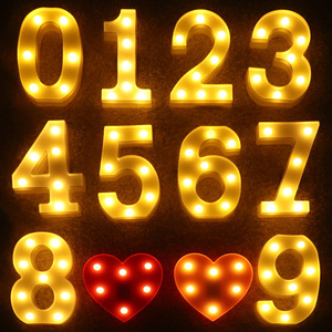 字母数字发光爱心浪漫惊喜生日求婚气氛创意装饰灯后备箱场景布置