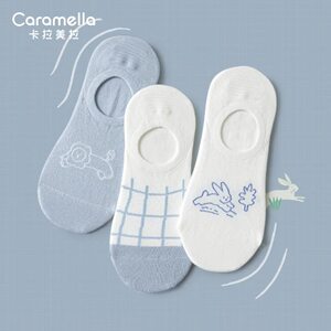 caramella袜子女ins潮浅口船袜可爱日系动物春夏季薄款隐形袜短袜