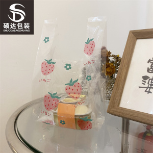 透明草莓塑料袋夏日冰粉凉粉外卖打包袋烘焙甜品包装袋沙拉寿司袋