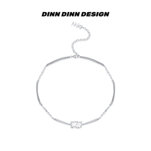 DINN DINN DESIGN镜面系列拼接镜面项链女高级设计感小众锁骨链