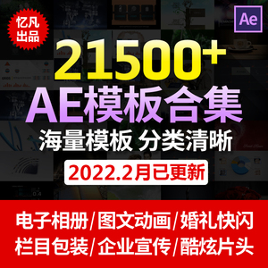 2022AE模版合集VideoHive开场片头快闪婚礼企业宣传相册视频素材