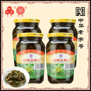 三和四美 乳黄瓜酱菜扬州特产甜脆瓜腌黄瓜咸菜下饭菜酱瓜4瓶装