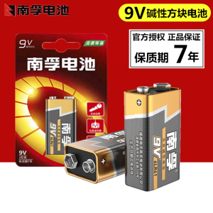 南孚电池9v碱性2粒方形方块6LR61万用表通用无线话筒麦克风干电池