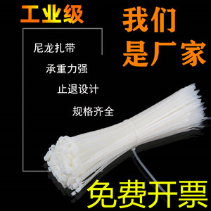 扎带尼龙扎带小大号8*300mm塑料扎扣带喷绘桁架婚庆舞台绑带4*200