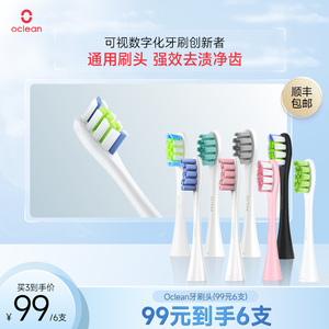 【99元6支】Oclean/欧可林电动牙刷头杜邦清洁软毛通用2支替换装