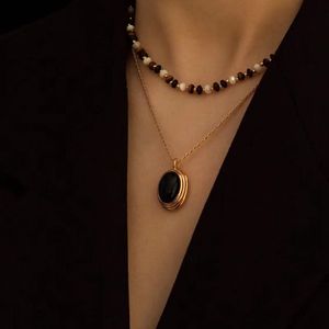 TU JEWELRY 小众设计天然虎眼石手工串珠项链欧美ins时髦个性颈链