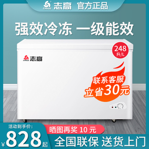 志高248/388L冰柜家用商用大容量全冷冻型一级节能省电速冻冷冻柜